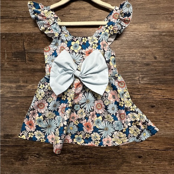 SHEIN Pink and Blue Floral Ruffled Tiered Sundress - Picture 7 of 8